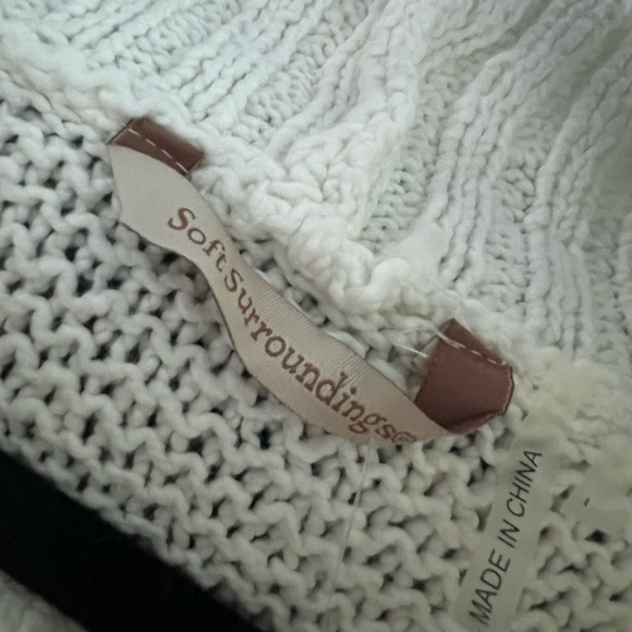 NWT Soft Surroundings Paola Cream Knit Cowl Neck Tunic Vest Size Large - Picture 3 of 8